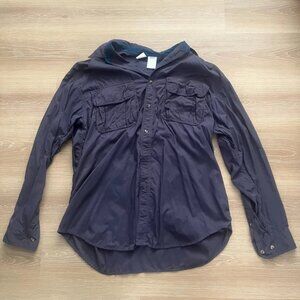 Men's Blue The North Face Button Down Shirt Size Large With Front Pockets